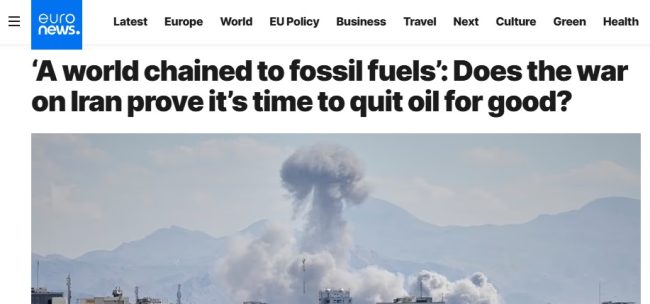 iran war quitting fossil fuels